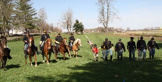 Mounted and Dismounted pass in review for Colonel